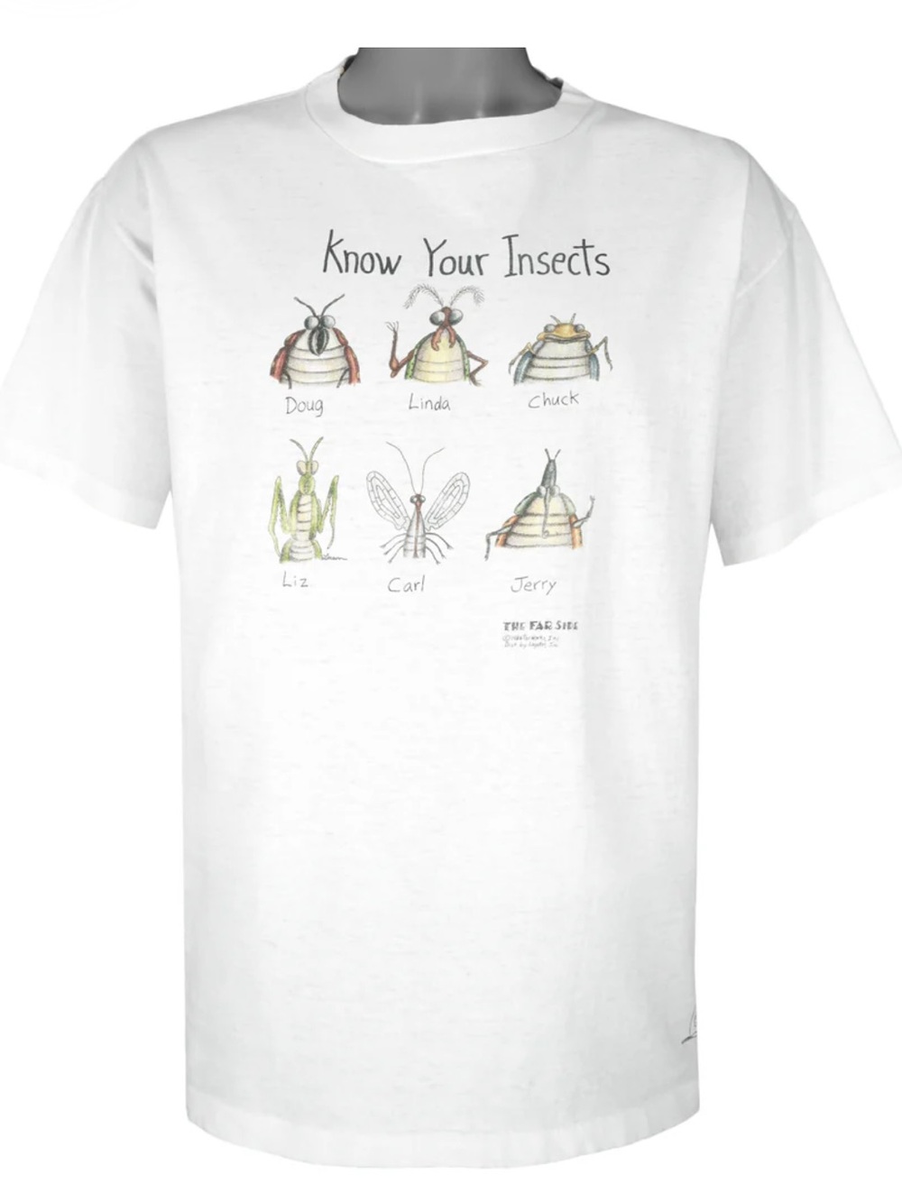 Vintage 1986 “ The Far Side Know Your Insects Deadstock White Graphic Tee 🐞